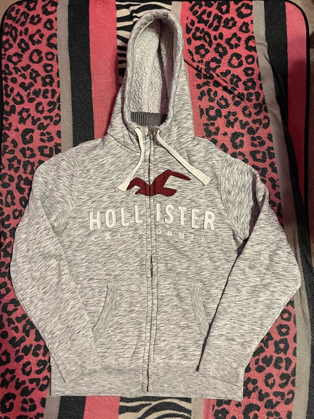 Vintage Hollister thick Sherpa zip up jacket